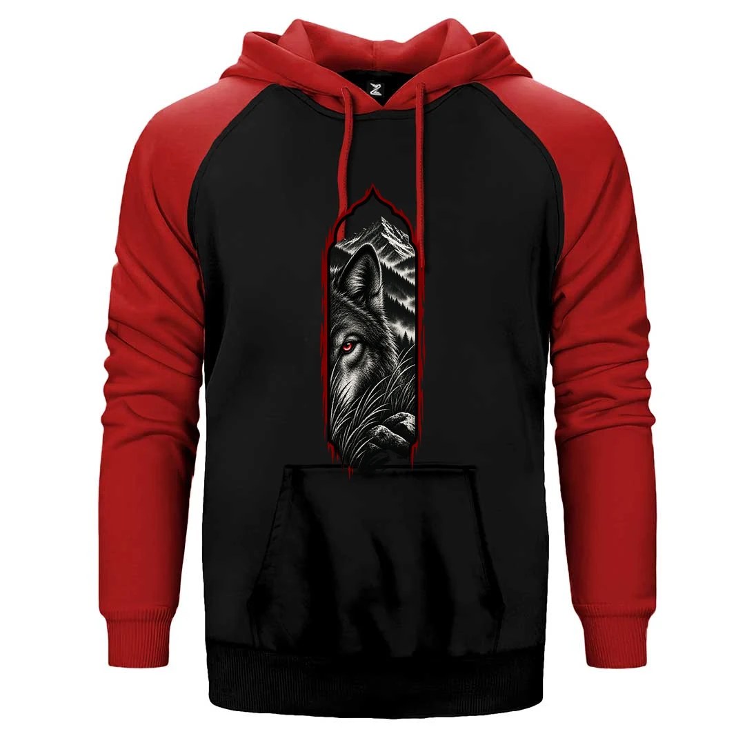 Bozkurt Gizemli Bakış Çift Renk Reglan Kol Sweatshirt / Hoodie