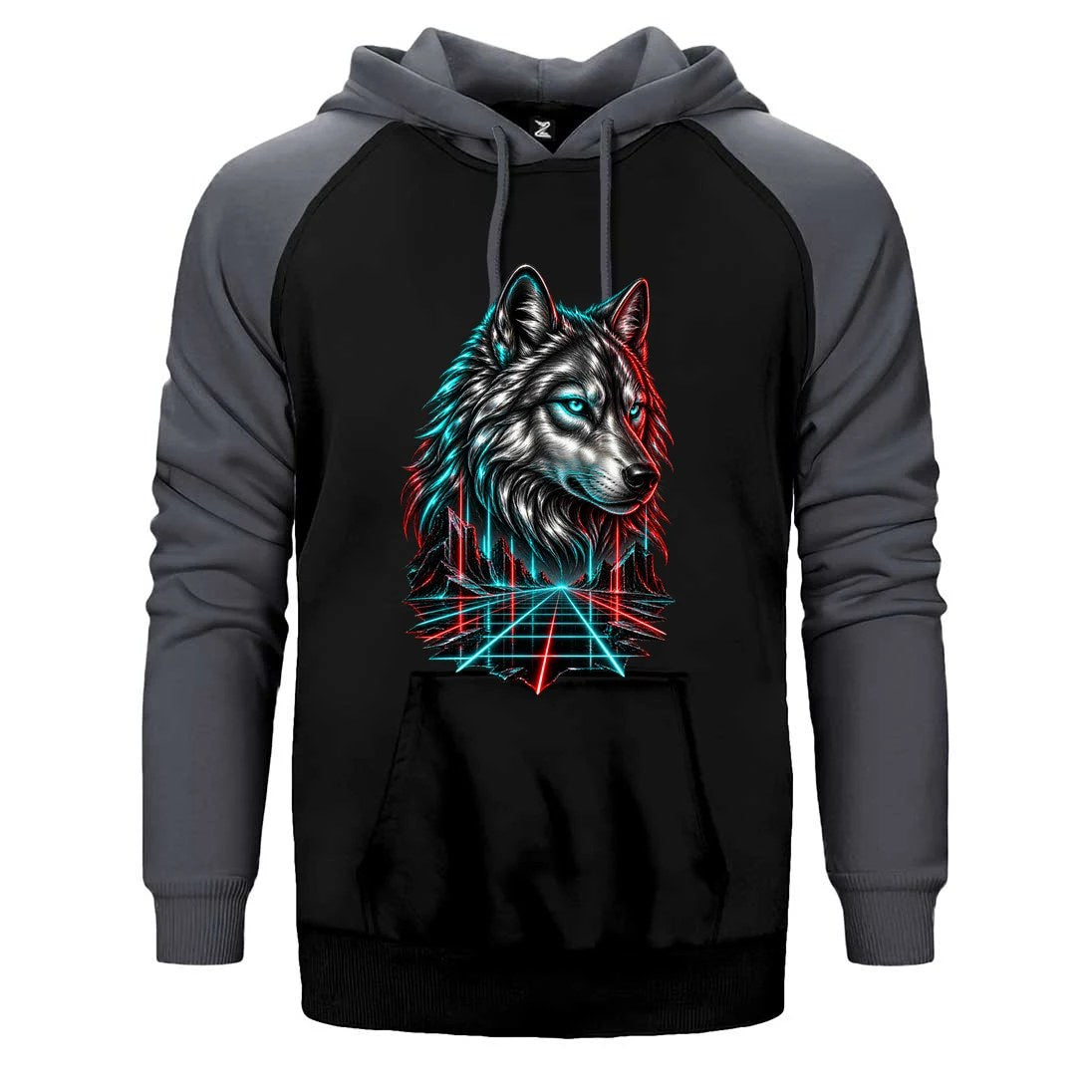 Neon Bozkurt Çift Renk Reglan Kol Sweatshirt / Hoodie