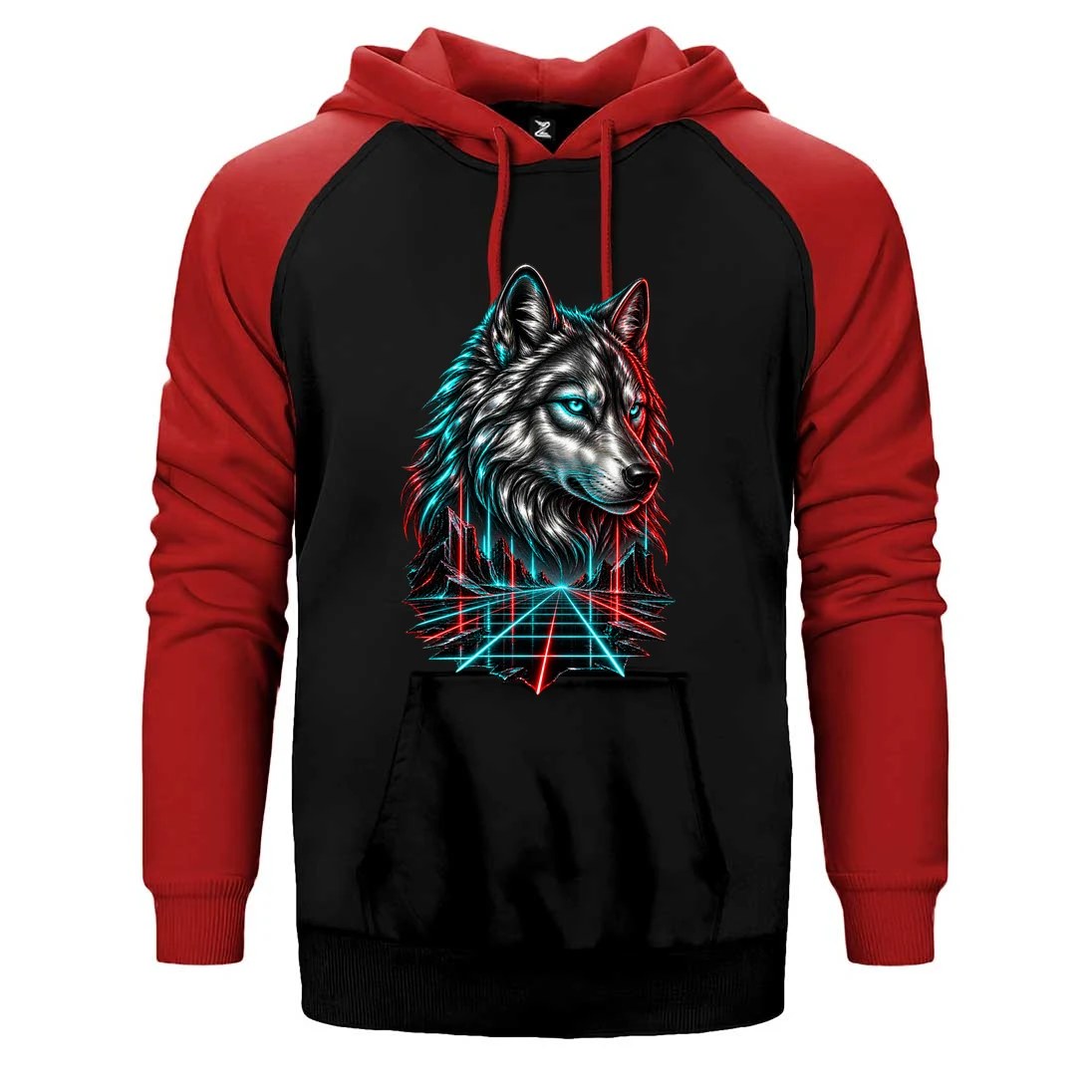 Neon Bozkurt Çift Renk Reglan Kol Sweatshirt / Hoodie