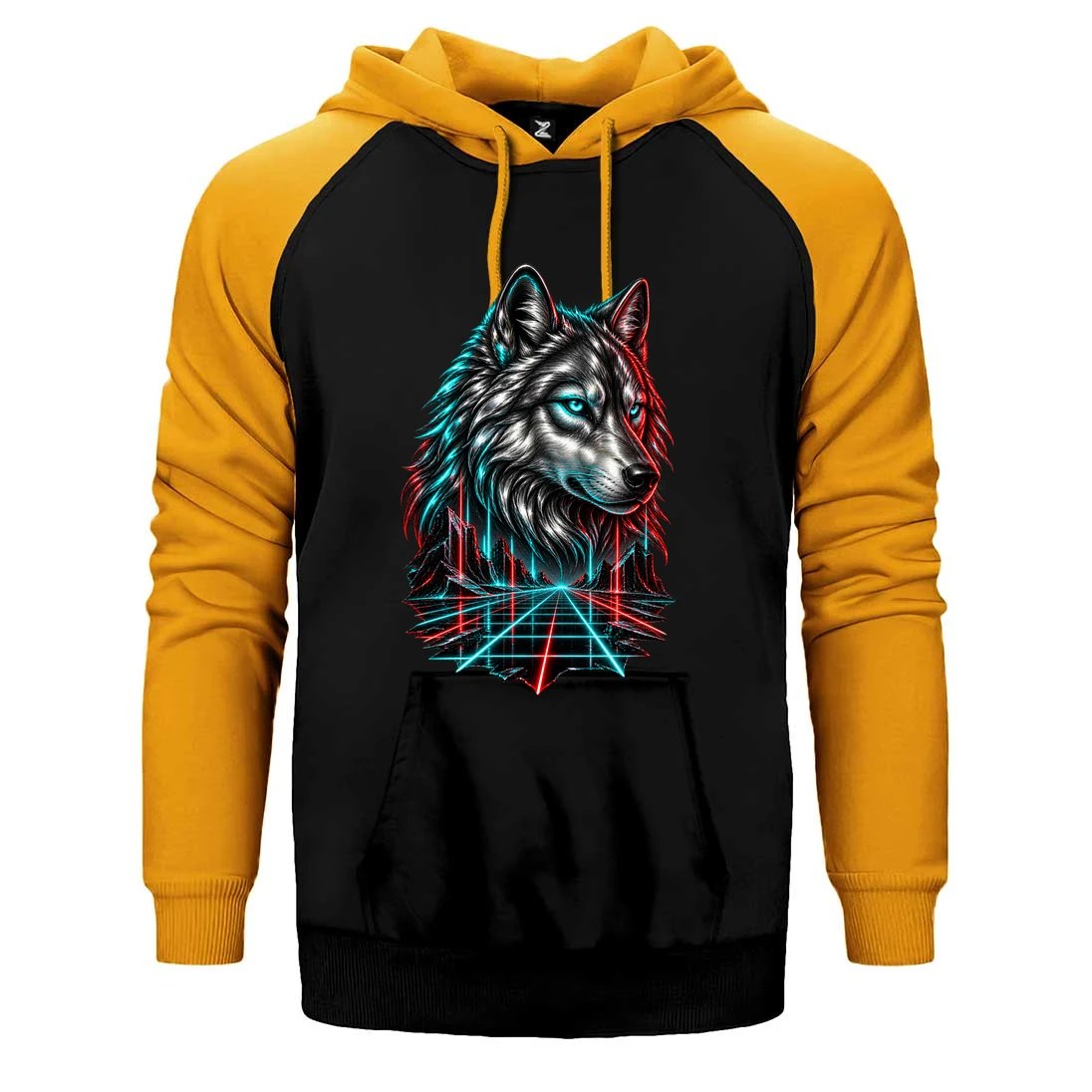 Neon Bozkurt Çift Renk Reglan Kol Sweatshirt / Hoodie