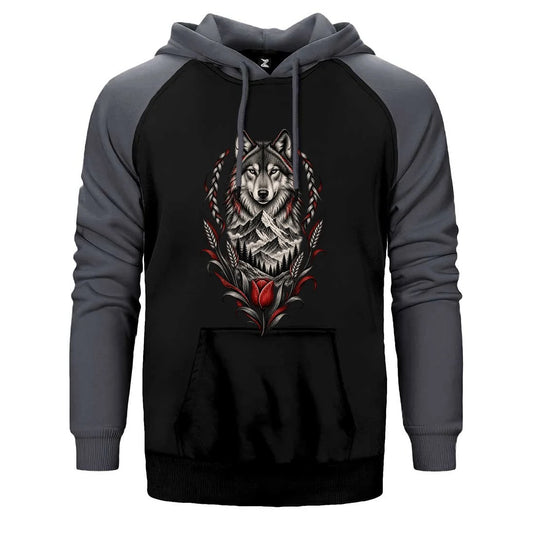 Bozkurt Lale ve Zirve Çift Renk Reglan Kol Sweatshirt / Hoodie