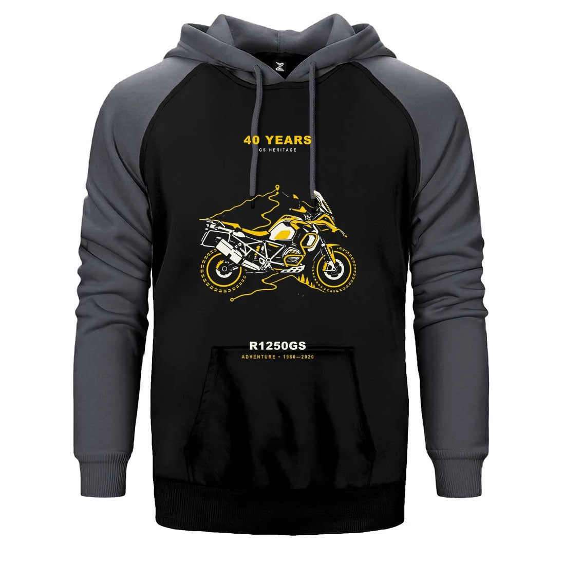 Bmw Topografik Rota Çift Renk Reglan Kol Sweatshirt / Hoodie