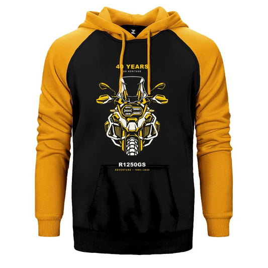 Bmw GS Far Totemi Çift Renk Reglan Kol Sweatshirt / Hoodie