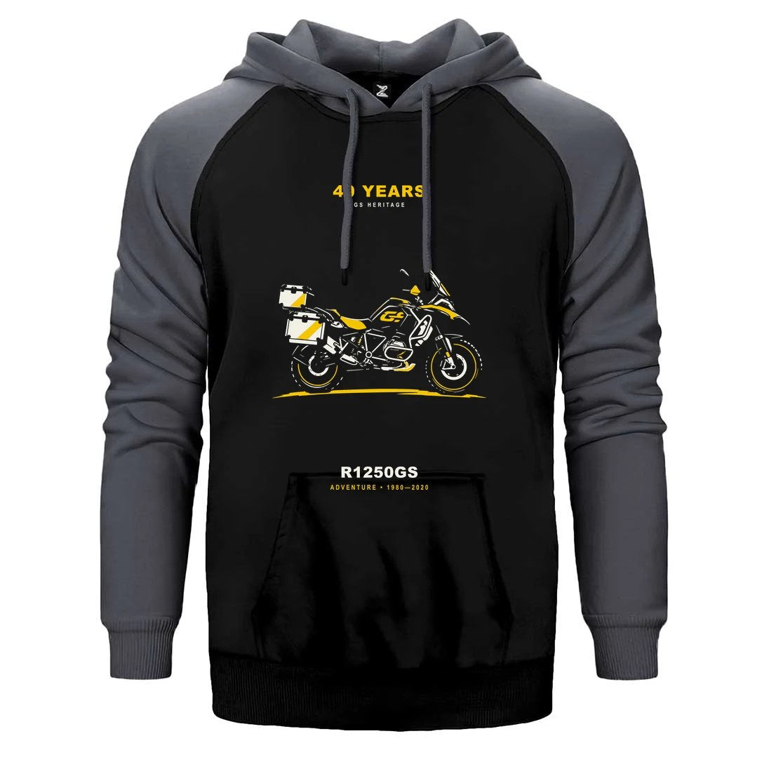 Bmw Minimal Çantalı GS Çift Renk Reglan Kol Sweatshirt / Hoodie