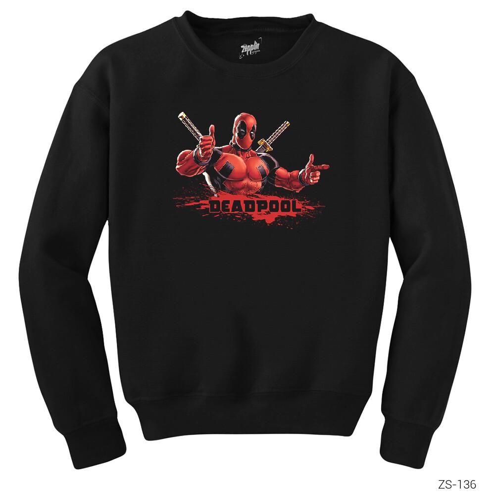Deadpool Great Siyah Sweatshirt