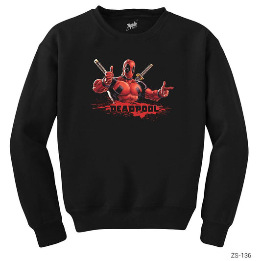 Deadpool Great Siyah Sweatshirt