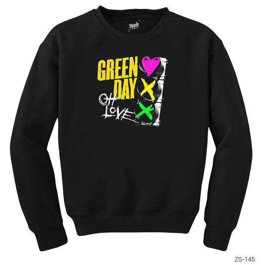 Green Day Oh Love Siyah Sweatshirt