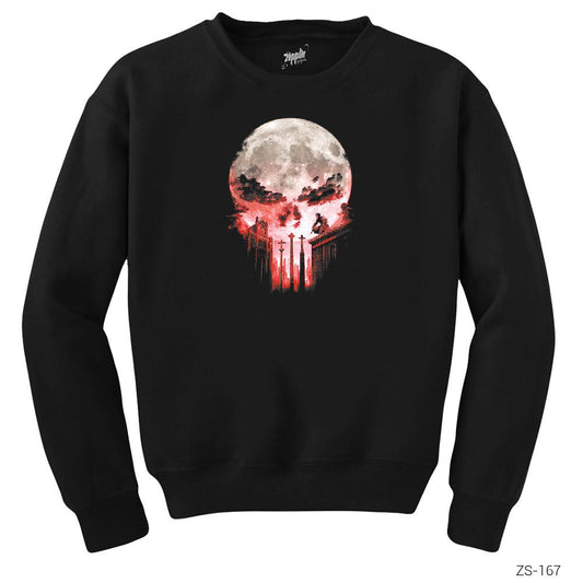 Punisher Moon Siyah Sweatshirt