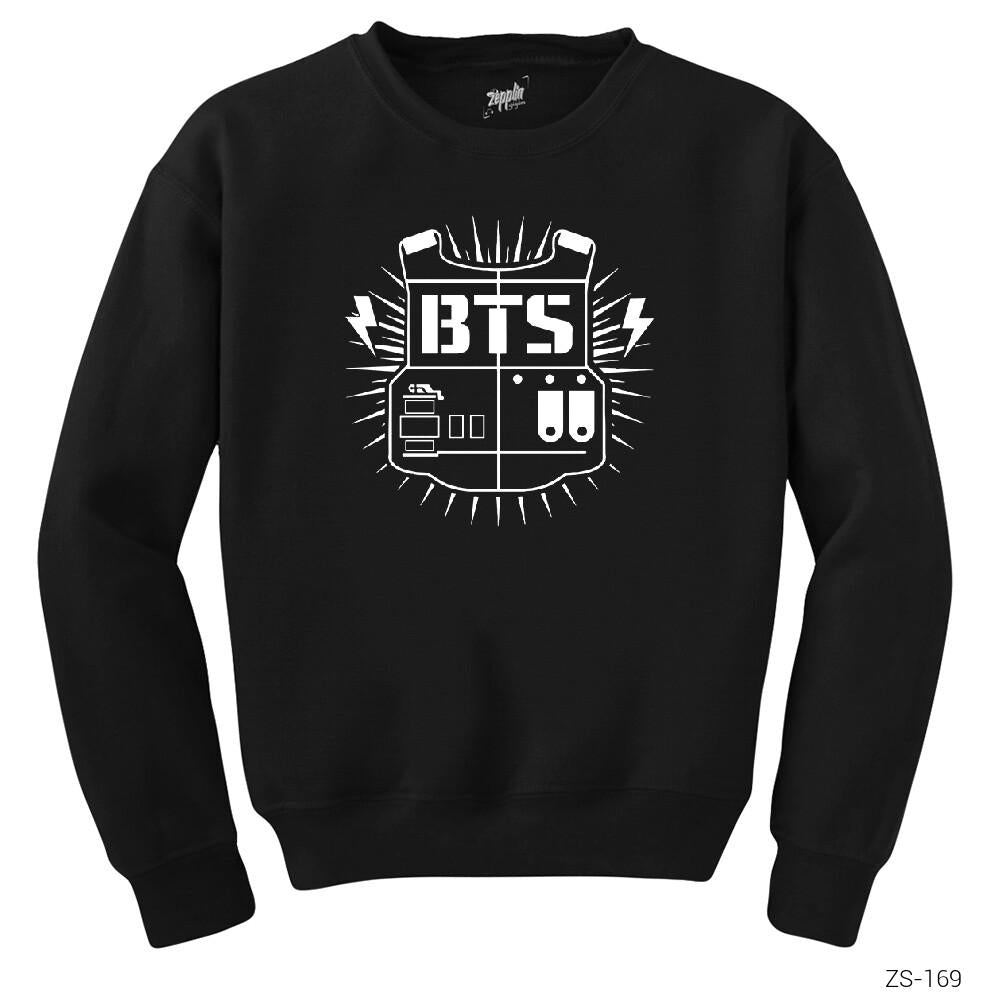 BTS Sheild Logo Siyah Sweatshirt