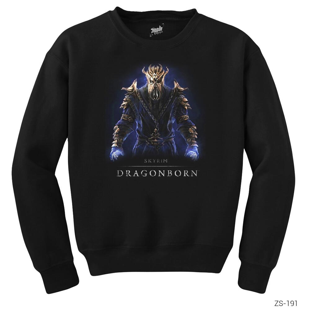 Skyrim Dragonborn Siyah Sweatshirt