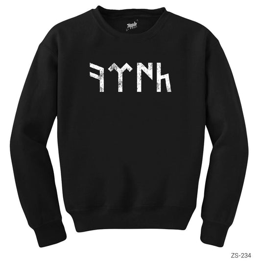 Göktürkçe Türk Siyah Sweatshirt