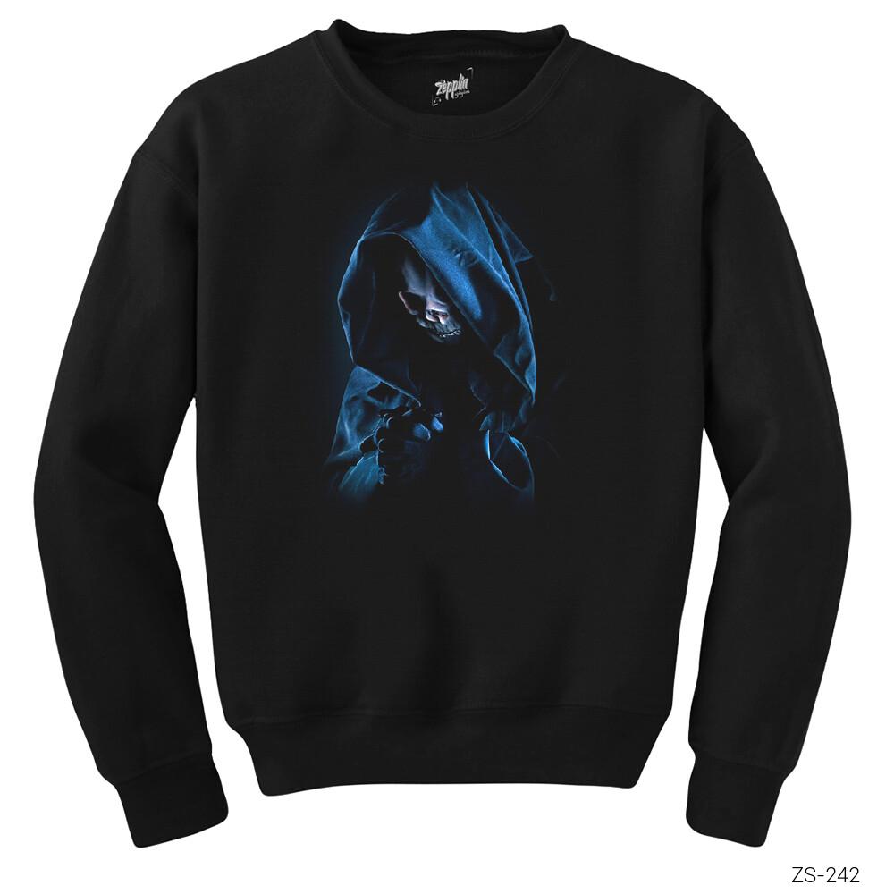 Grim Reaper Kuru Kafa Siyah Sweatshirt