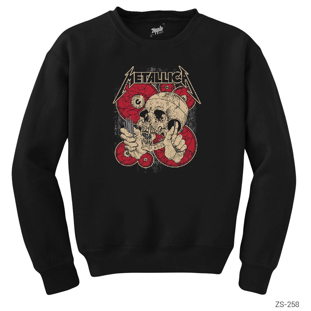 Metallica Skull Battery Siyah Sweatshirt