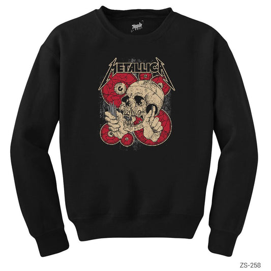 Metallica Skull Battery Siyah Sweatshirt