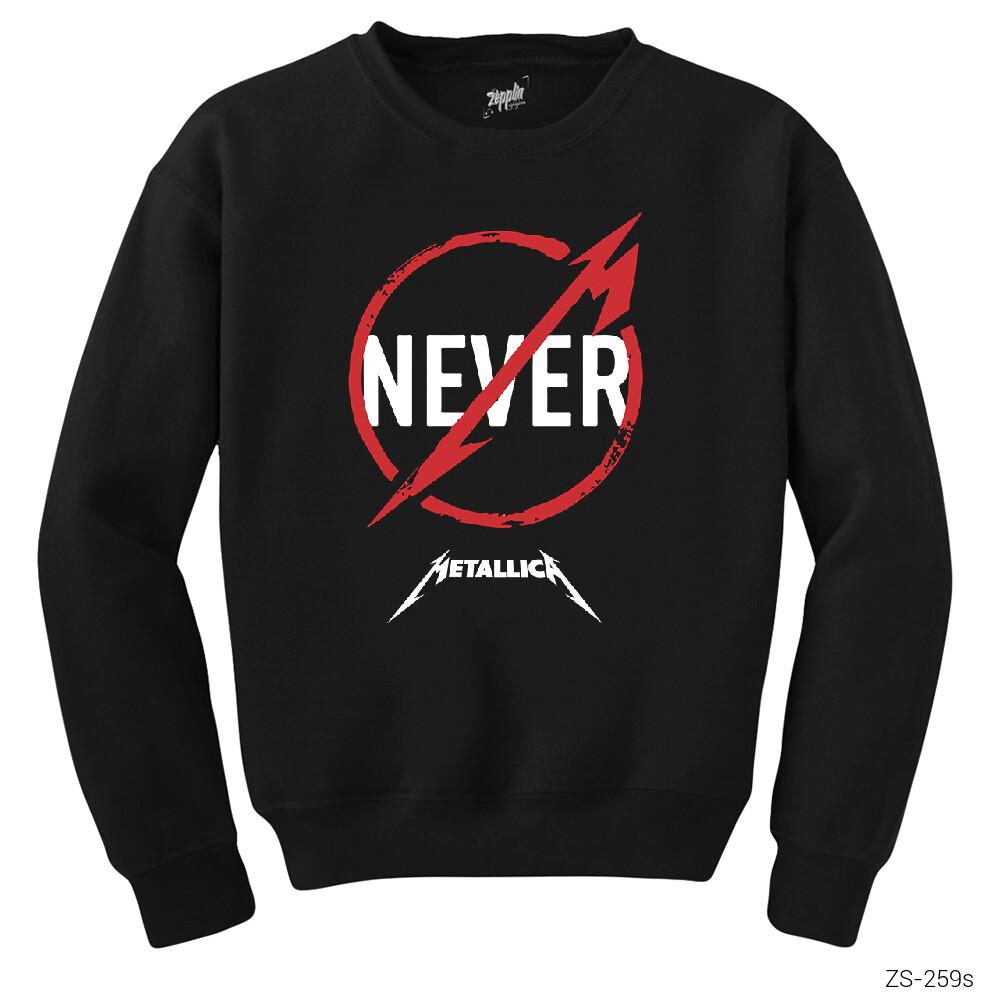 Metallica Never Siyah Sweatshirt