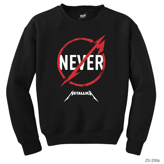 Metallica Never Siyah Sweatshirt