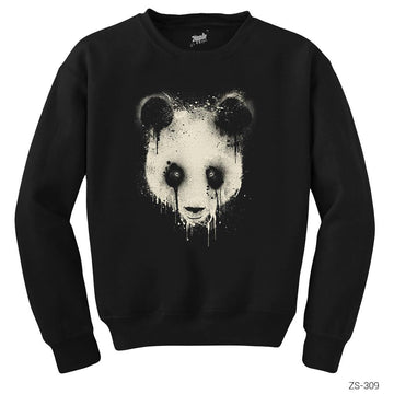 Panda Splash Siyah Sweatshirt