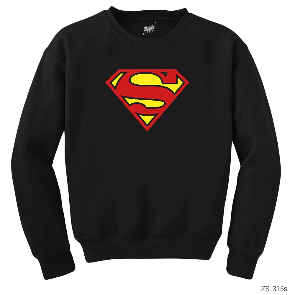 Superman Klasik Siyah Sweatshirt