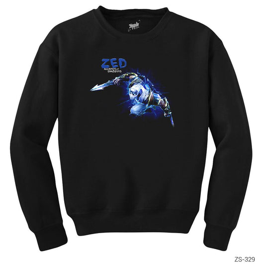 League of Legends Zed Blue Siyah Sweatshirt