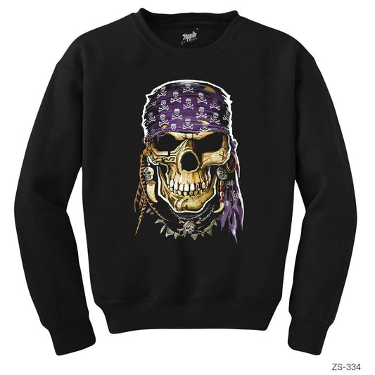 Skull Pirate Siyah Sweatshirt
