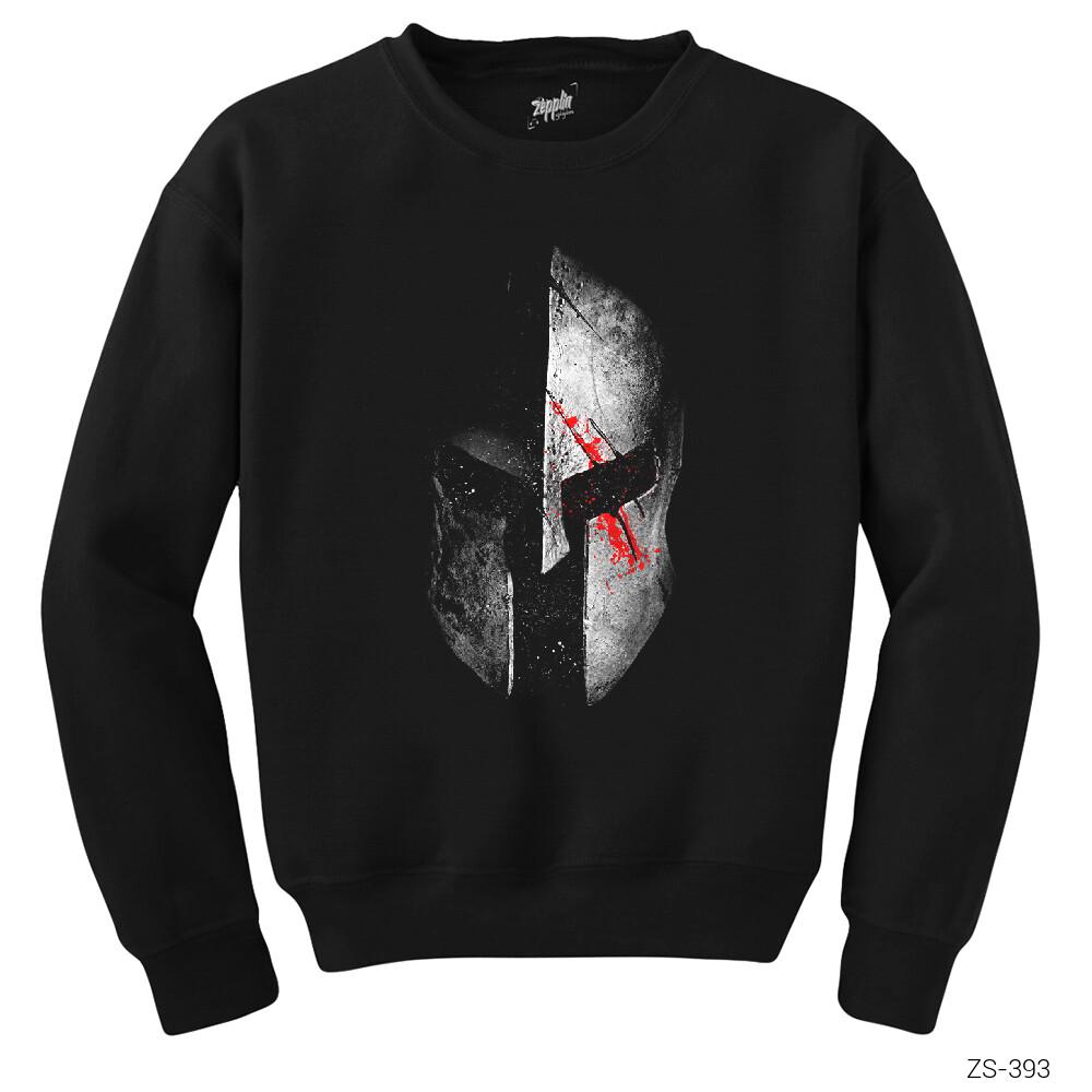 Spartan Helmet Gri Siyah Sweatshirt