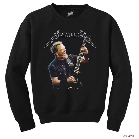 Metallica James Hetfield Guitar Siyah Sweatshirt