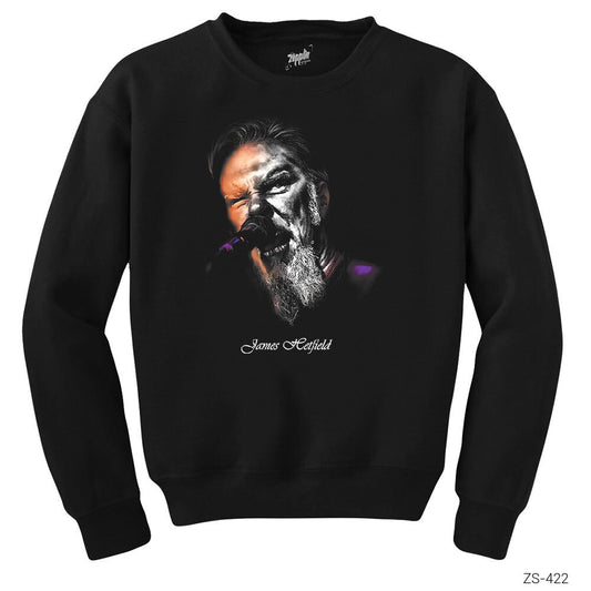 Metallica James Hetfield microphone Siyah Sweatshirt