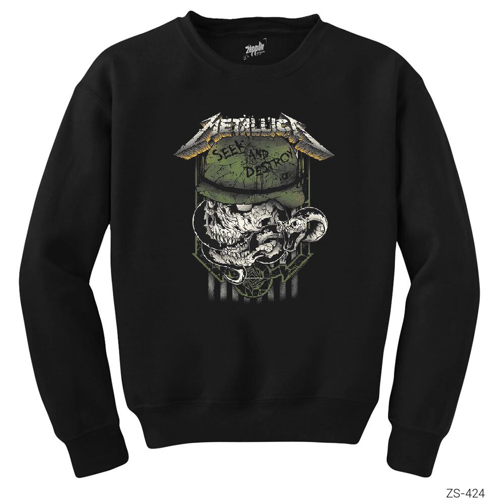 Metallica Seek and Destroy Siyah Sweatshirt
