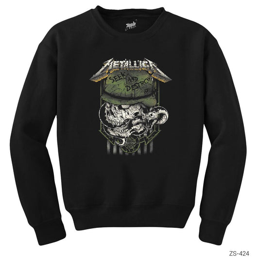 Metallica Seek and Destroy Siyah Sweatshirt