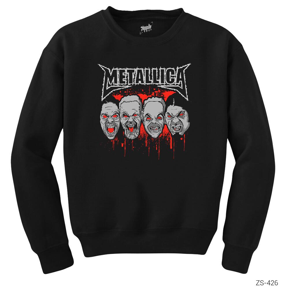 Metallica Group Bloody Siyah Sweatshirt