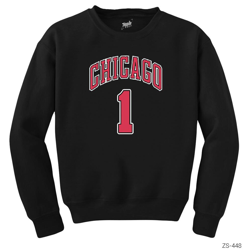 Chicago Derrick Rose Siyah Sweatshirt