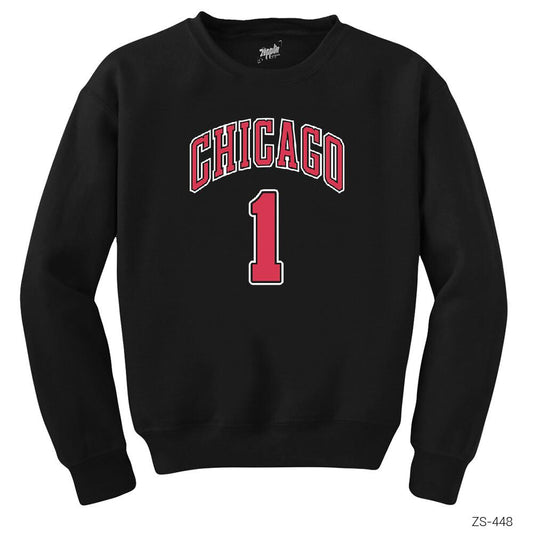 Chicago Derrick Rose Siyah Sweatshirt