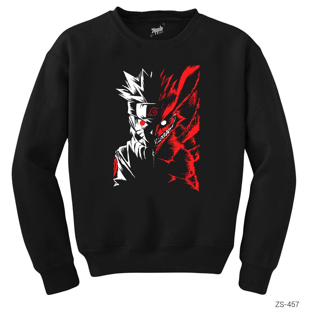 Naruto Fox Siyah Sweatshirt