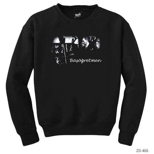 Atatürk Başöğretmen Siyah Sweatshirt