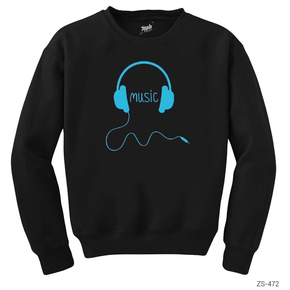 Music is Life 2 Siyah Sweatshirt