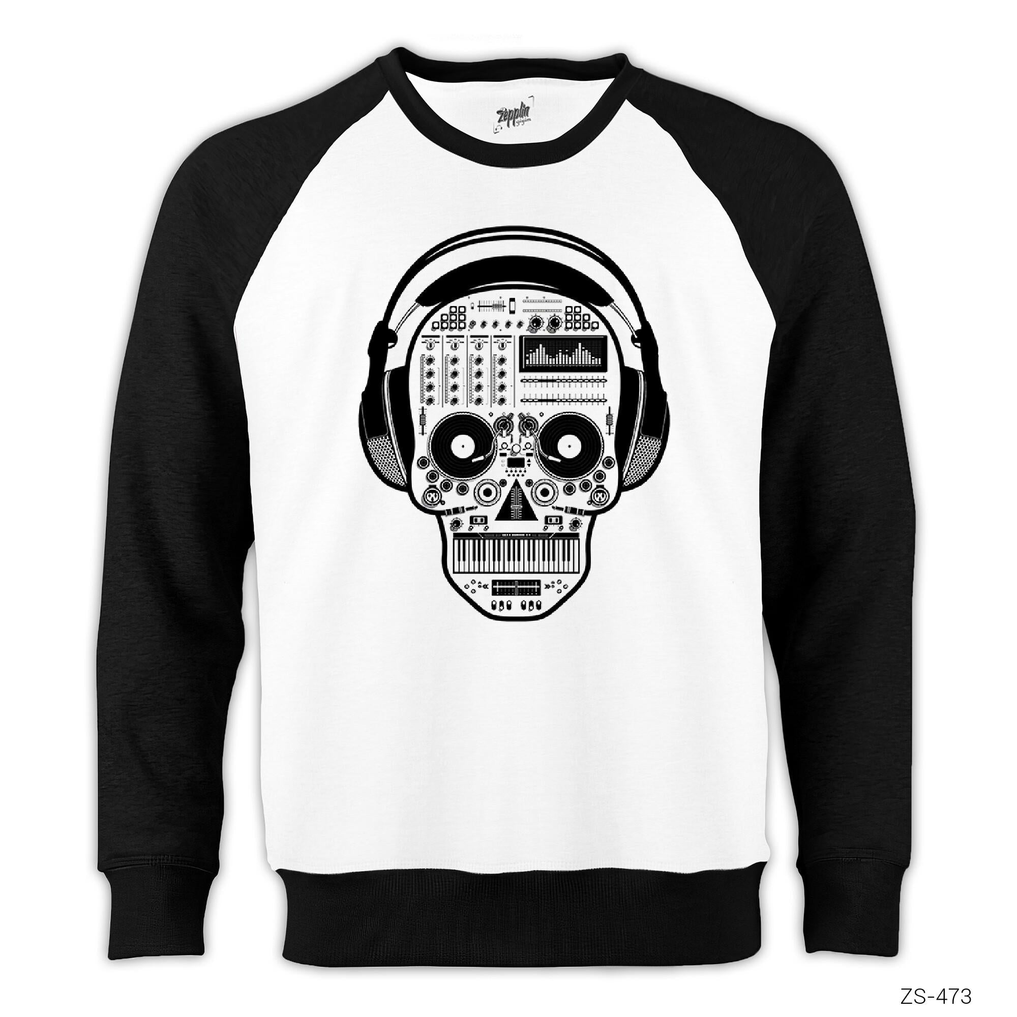 DJ Skull Reglan Kol Beyaz Sweatshirt