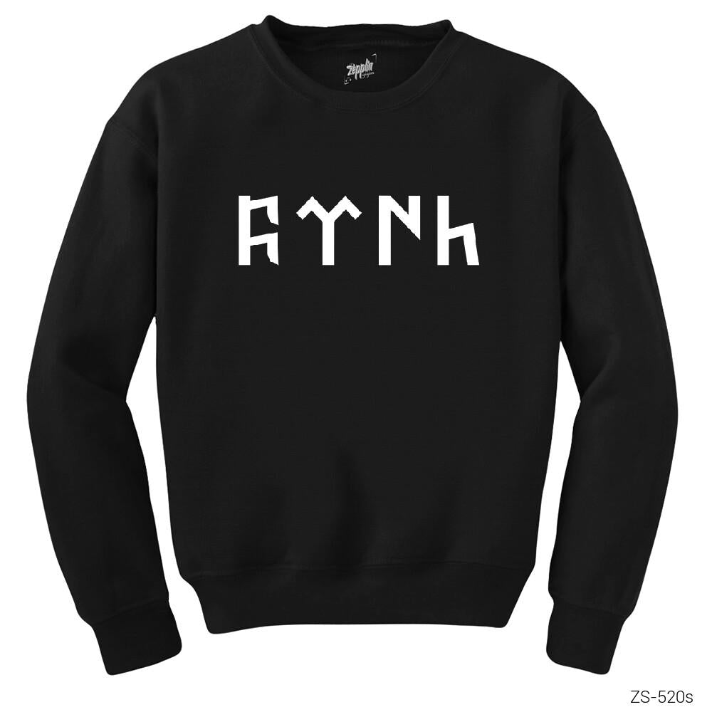 Türk Yazılı Siyah Sweatshirt