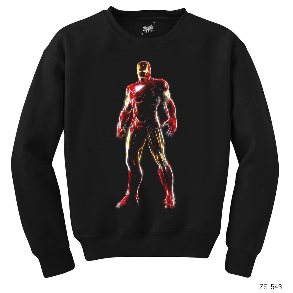 Iron Man Neon Siyah Sweatshirt