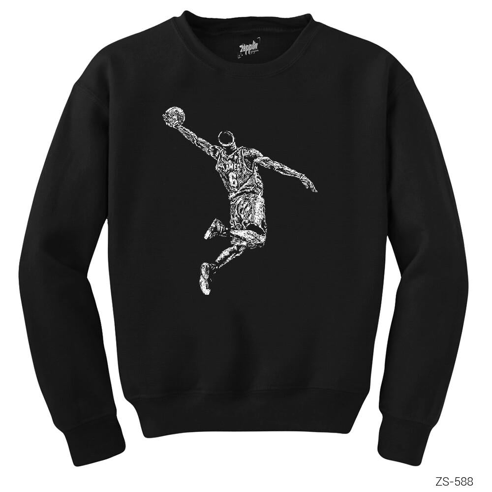 Lebron James Slum Dunk Siyah Sweatshirt