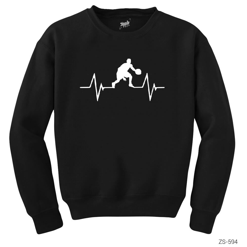 Basketball Heartbeat Siyah Sweatshirt