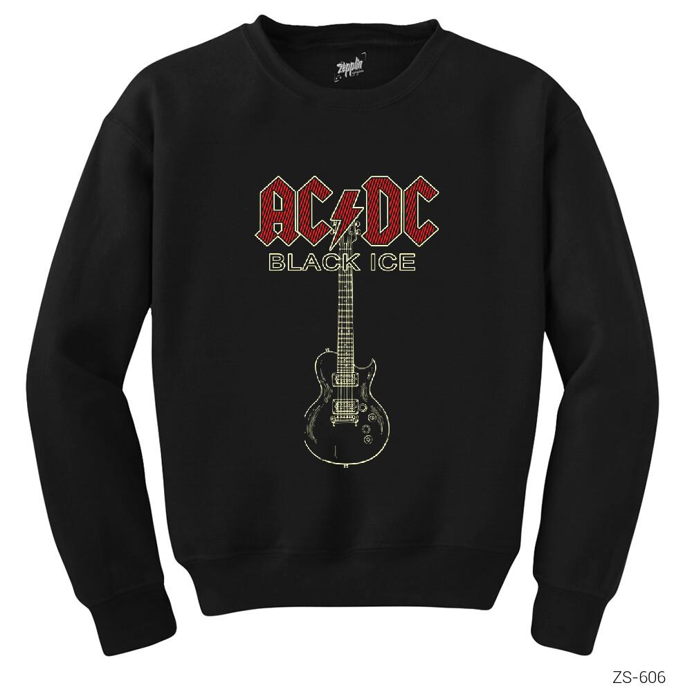 AC DC Black Ice Guitar Siyah Sweatshirt