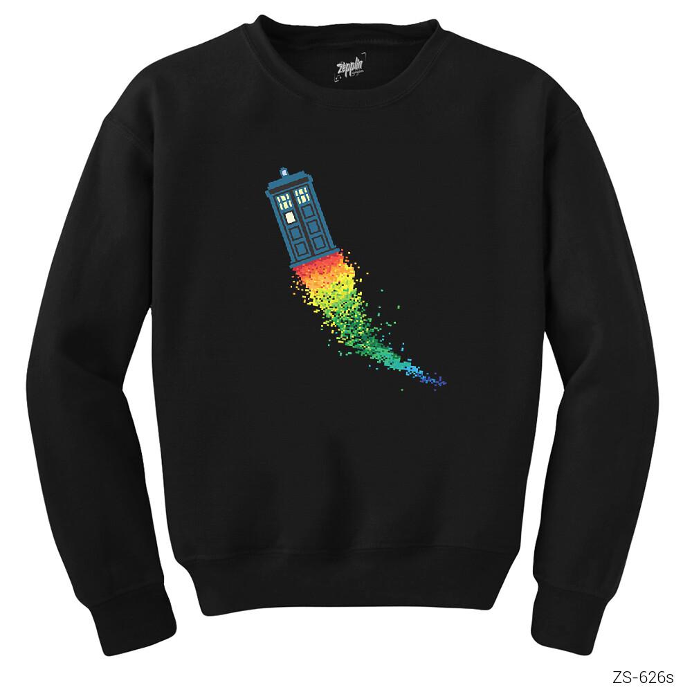 Doctor Who Tardis Rainbow Siyah Sweatshirt