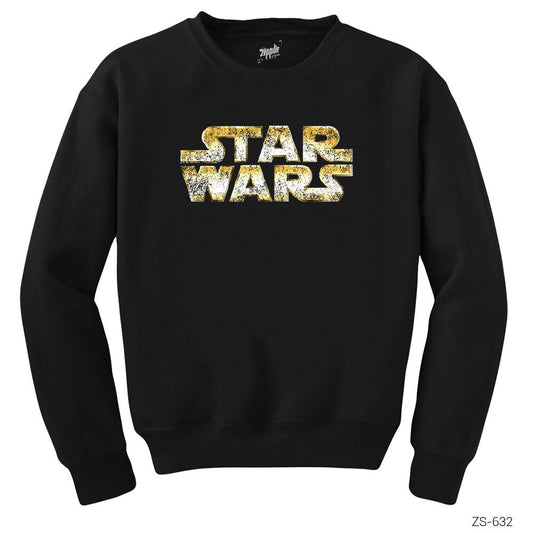 Star Wars Logo Detrited Siyah Sweatshirt