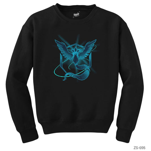 Pokemon Team Mystic Neon Siyah Sweatshirt