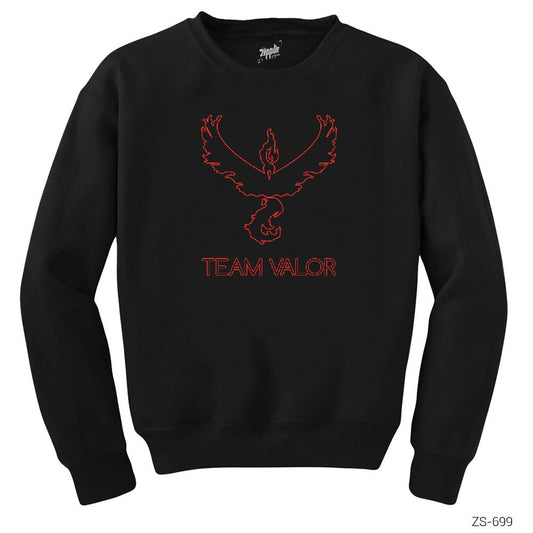 Pokemon Team Valor Outline Siyah Sweatshirt