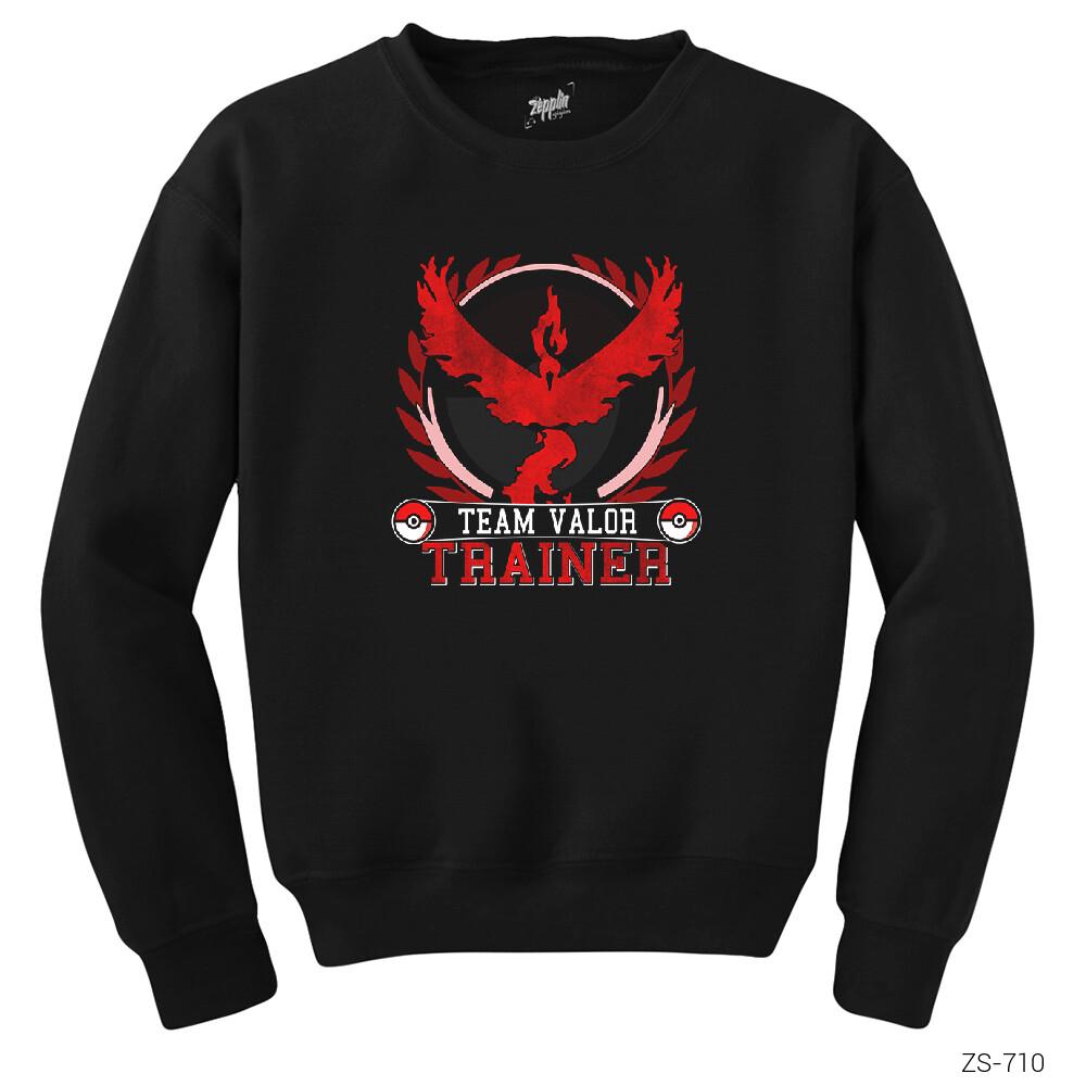 Pokemon Team Valor Trainer Siyah Sweatshirt