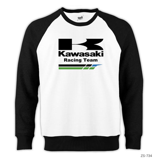 Kawasaki Racing Team Reglan Kol Beyaz Sweatshirt