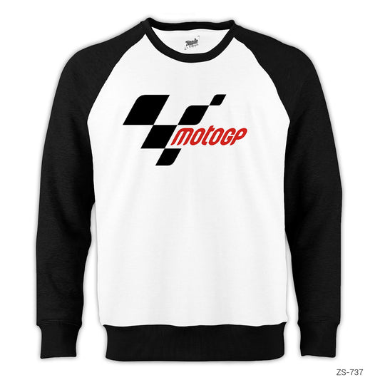 Motogp Logo Reglan Kol Beyaz Sweatshirt