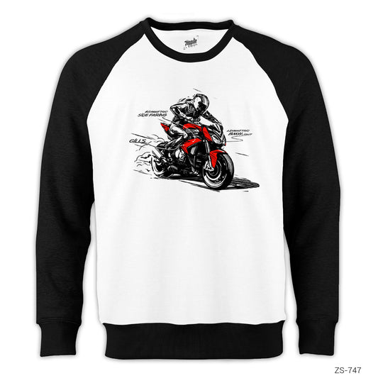 BMW S1000R Reglan Kol Beyaz Sweatshirt