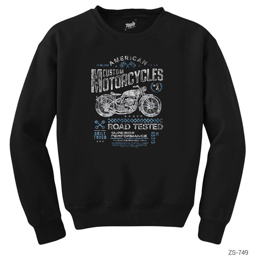 Vintage Motorcycle Siyah Sweatshirt